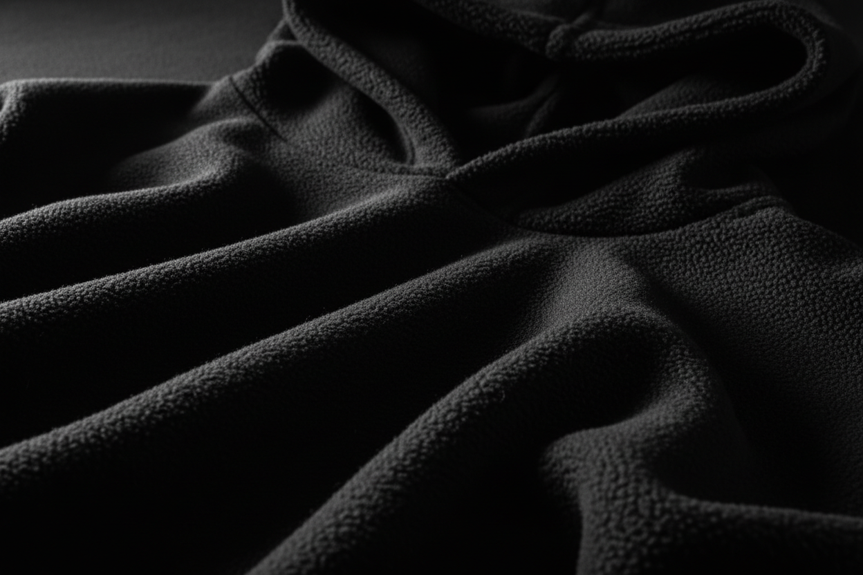 sfondo nero con pieghe felpa